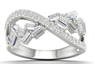 Lab Grown .75ctw. Diamond Multi-Stone Bypass Fashion Ring in 14k White Gold